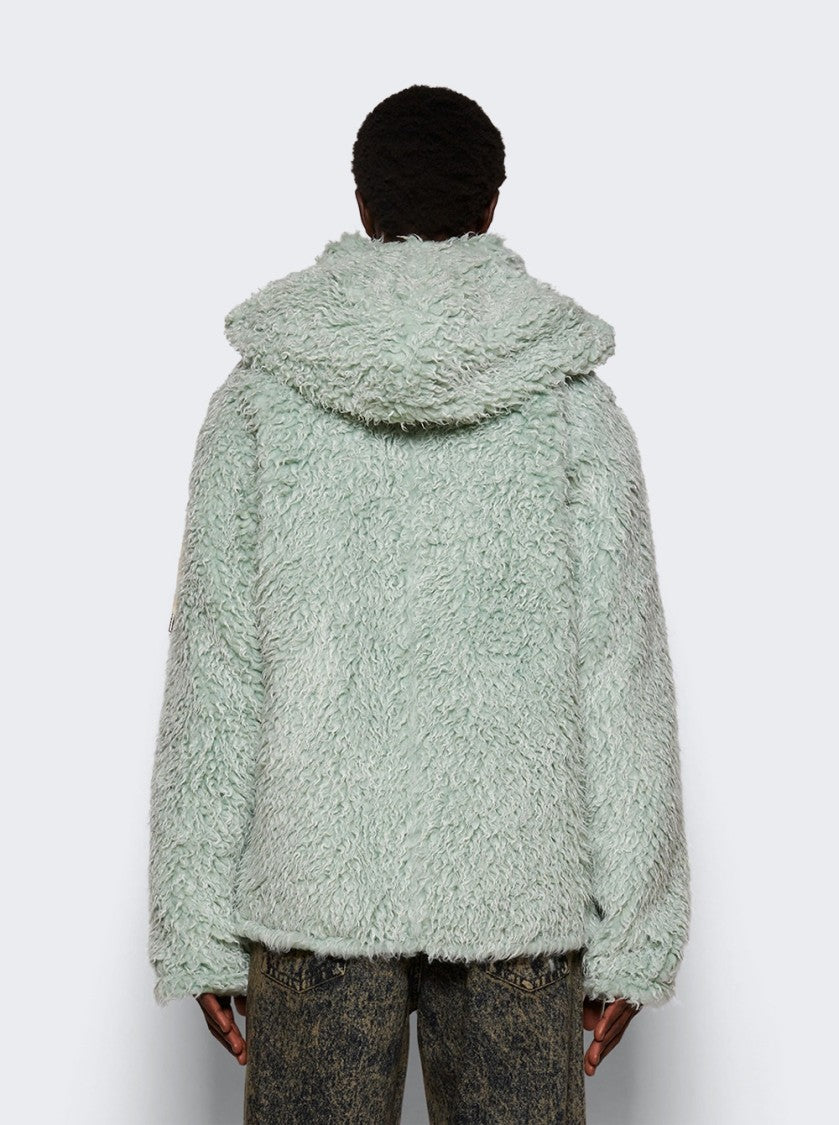 Marni Shaggy Jacket With Detachable Hood Linden Green