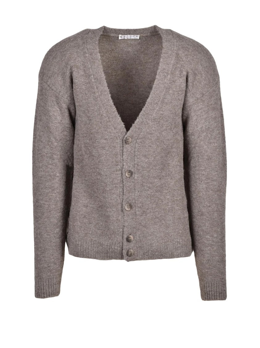Cashmere Company P. Button-Front Cardigan With Deep V-Neck And Ribbed Detailing