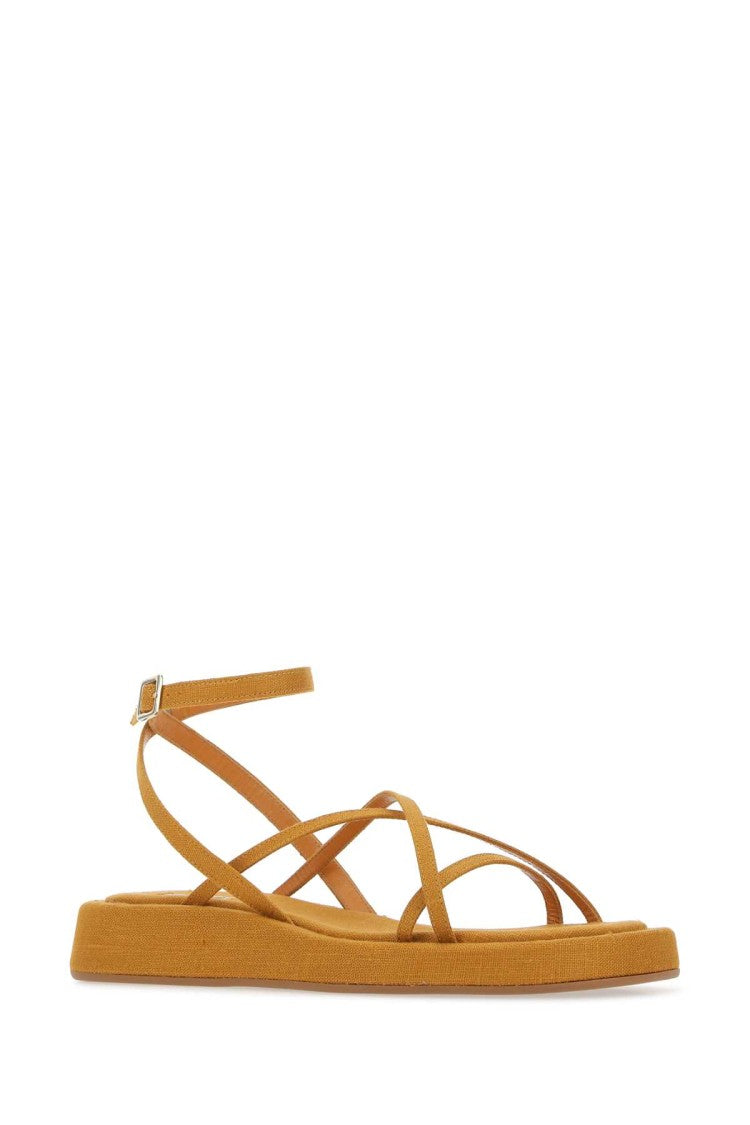 Gia Couture Mustard Fabric Rosie 16 Sandals