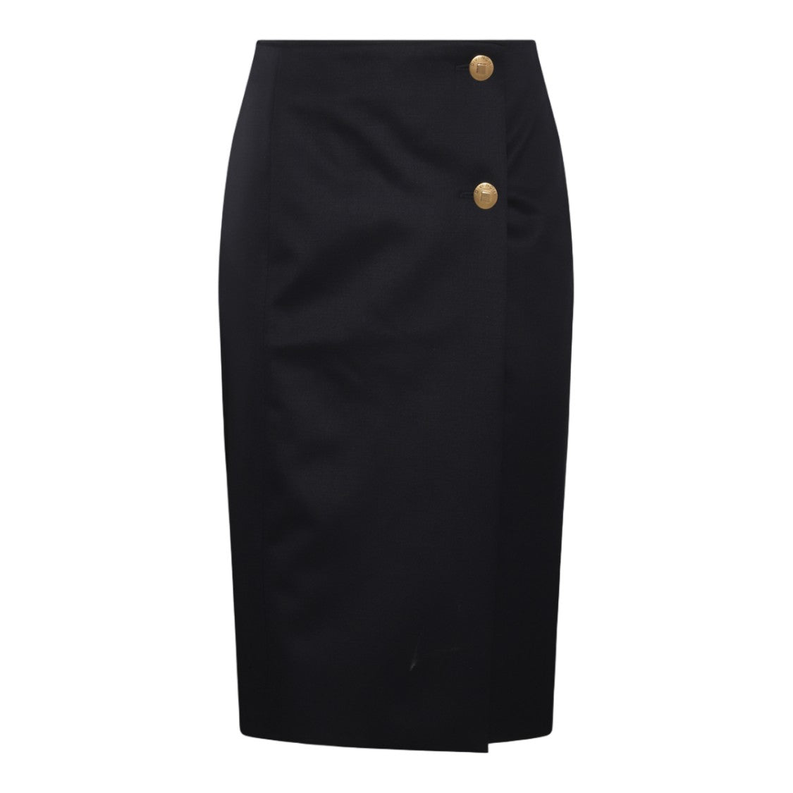 Givenchy Knee-Length Tailored Pencil Skirt With Gold Button Closure