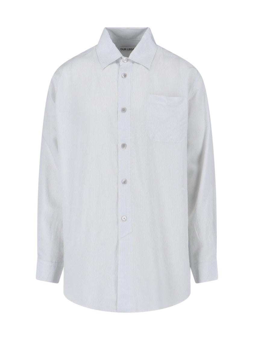 Our Legacy White Vast Striped Patterned Shirt