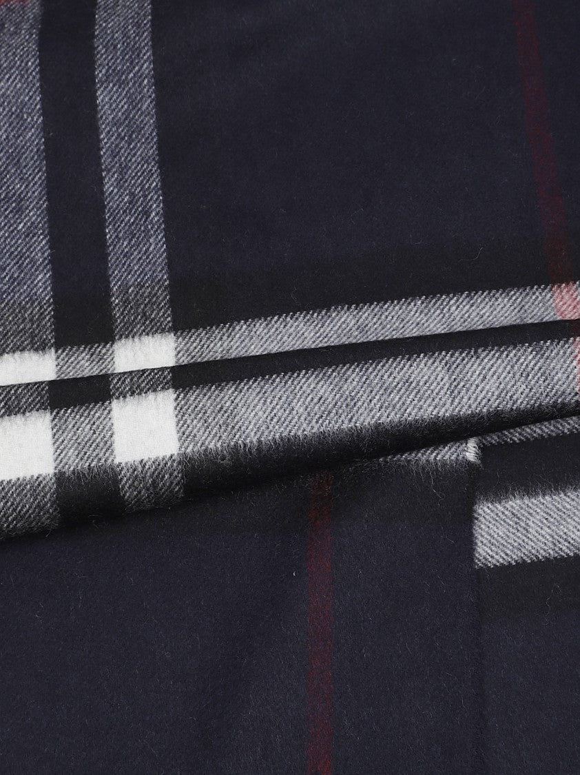 Burberry Black Cashmere Check Scarf