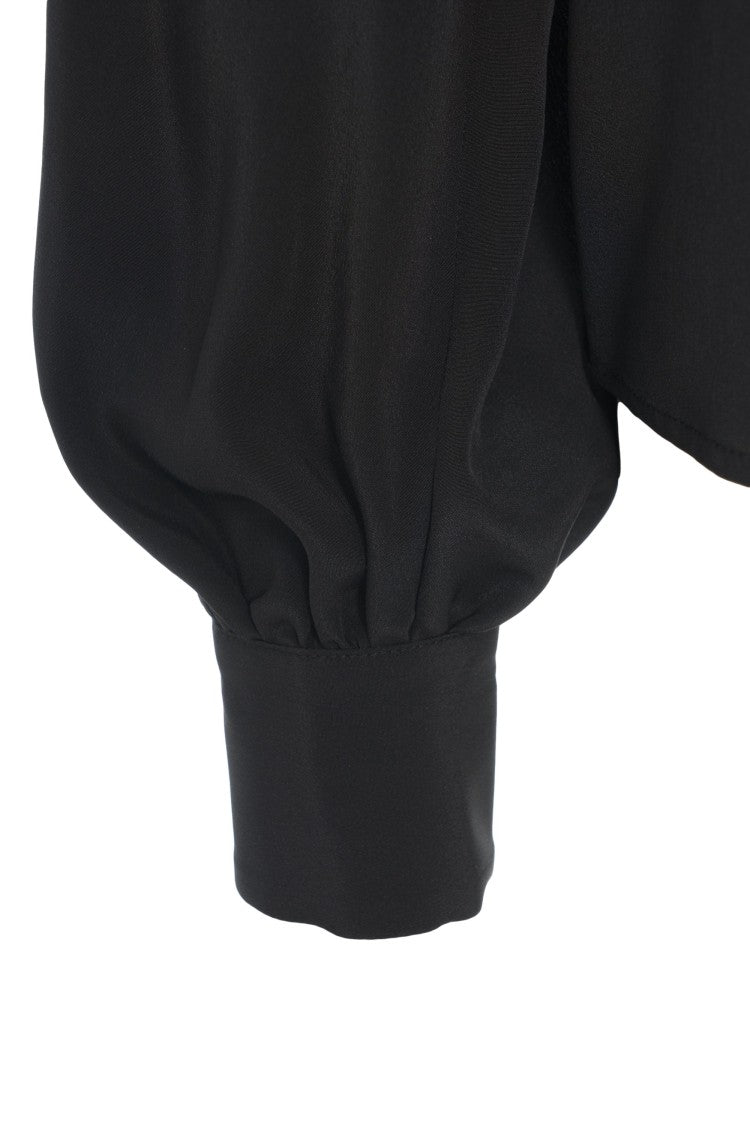 Himon's Ruffled Detail Blouse With Smocked Cuffs