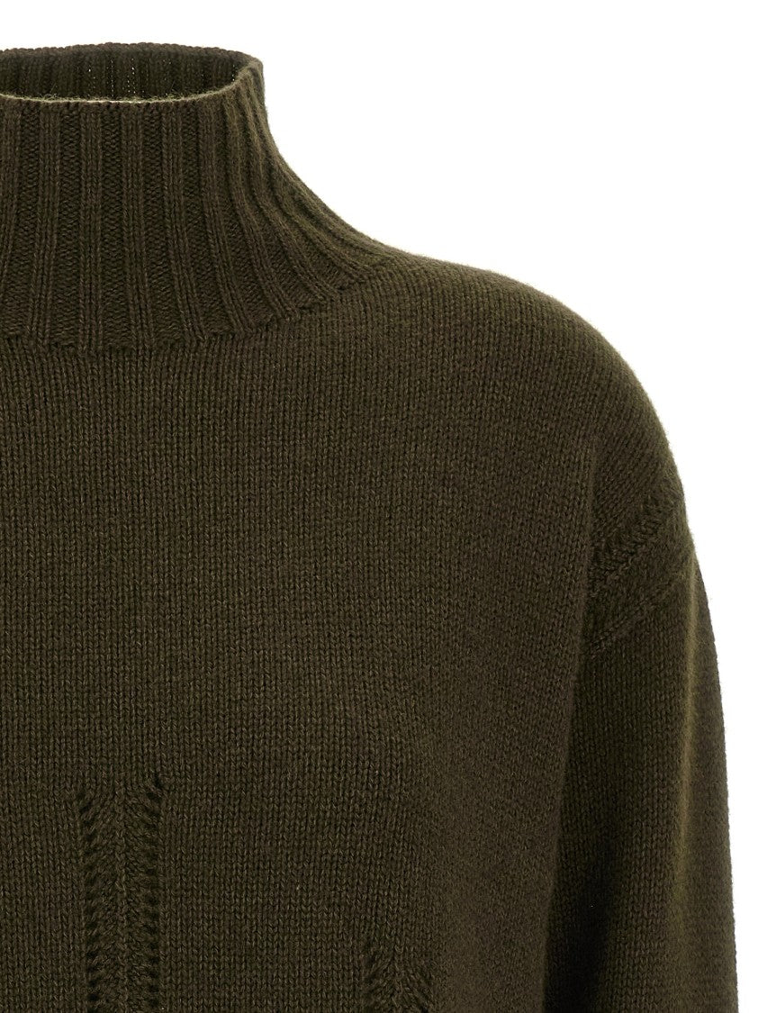 Tom Ford Perforated Cashmere Blend Sweater With Asymmetrical Hem