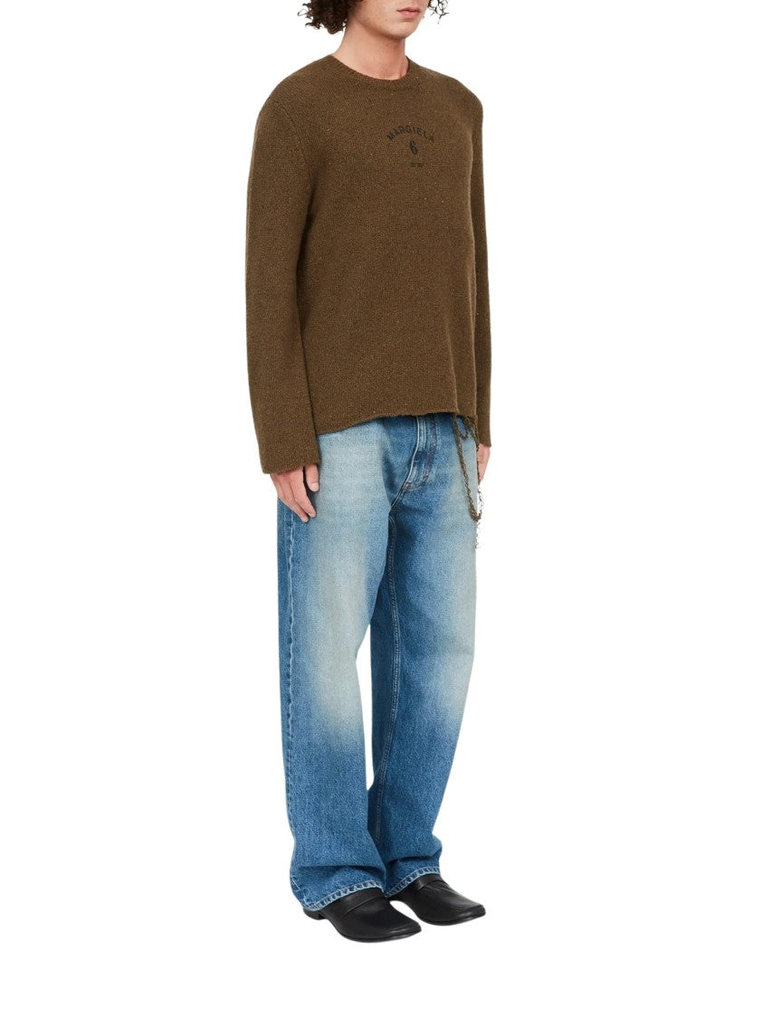 Mm6 By Maison Margiela Relaxed-Fit Chain Detail Wool-Blend Sweater
