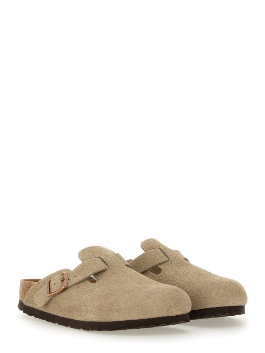 Birkenstock Soft Suede Slip-On Clogs With Adjustable Buckle