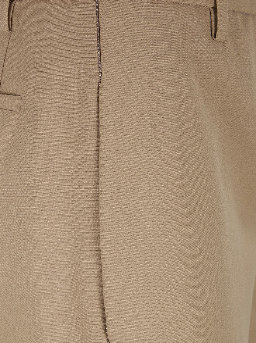 Fabiana Filippi Ankle-Length Wide-Leg Trousers With Tulle Detail