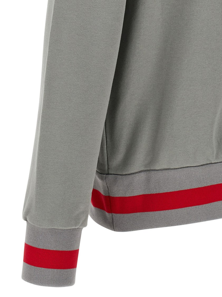 Kiton Gauze Cotton Tracksuit With Contrast Bands And Wide Leg Joggers