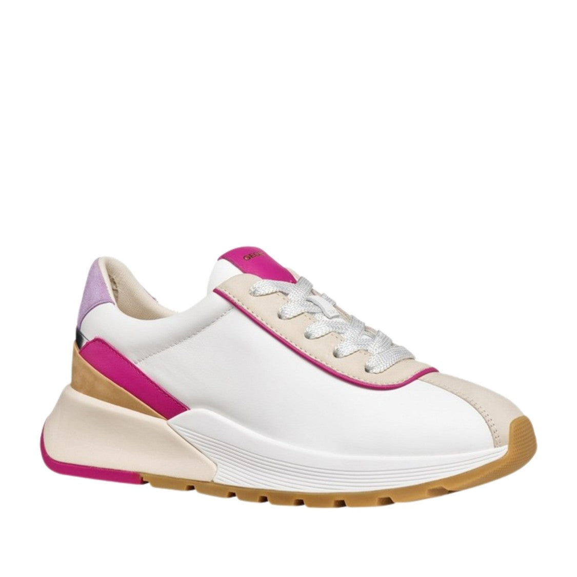 Geox Metropoli White Chunky Accent Sneakers