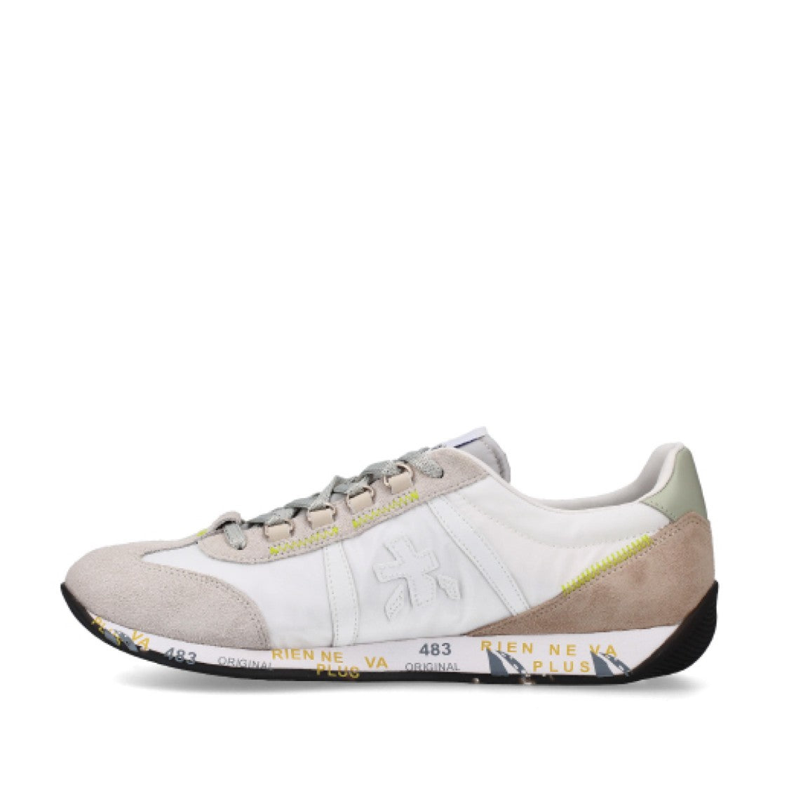 Premiata Suede And Technical Fabric White Jackyx Sneakers