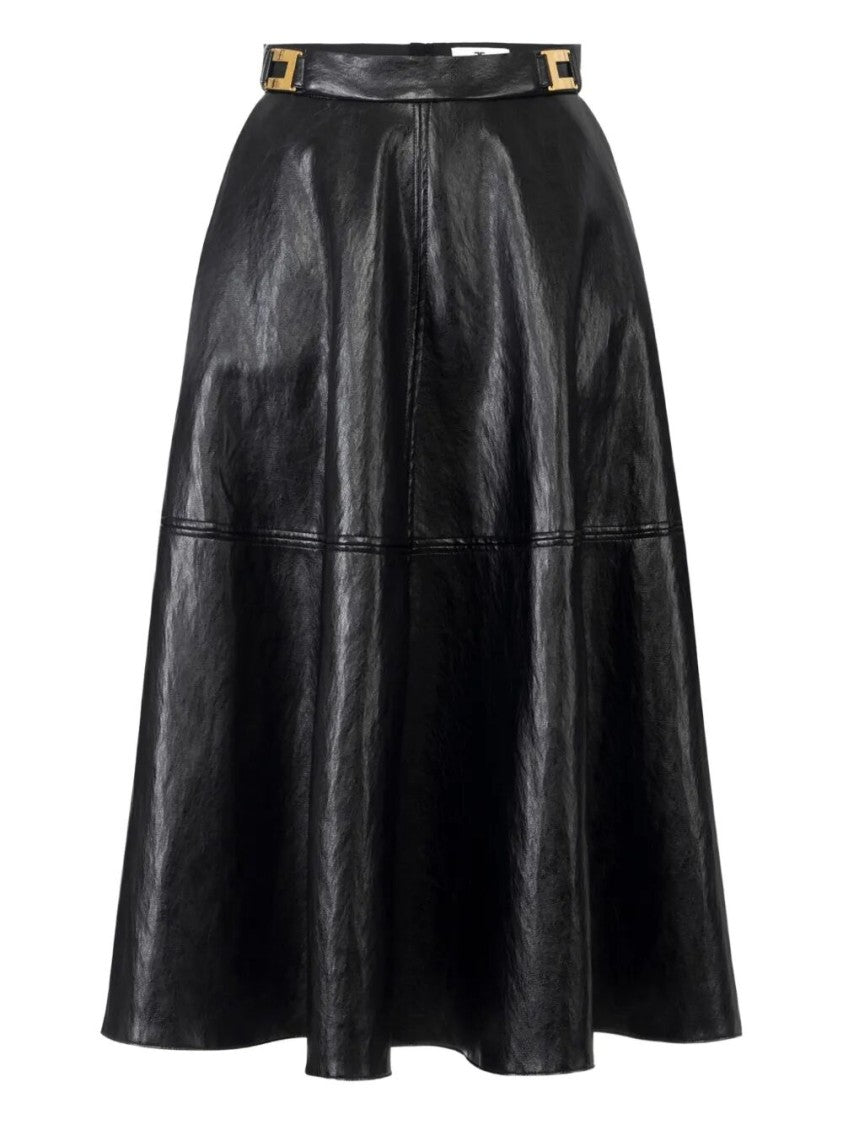Elisabetta Franchi Flared Midi Skirt With High Waist