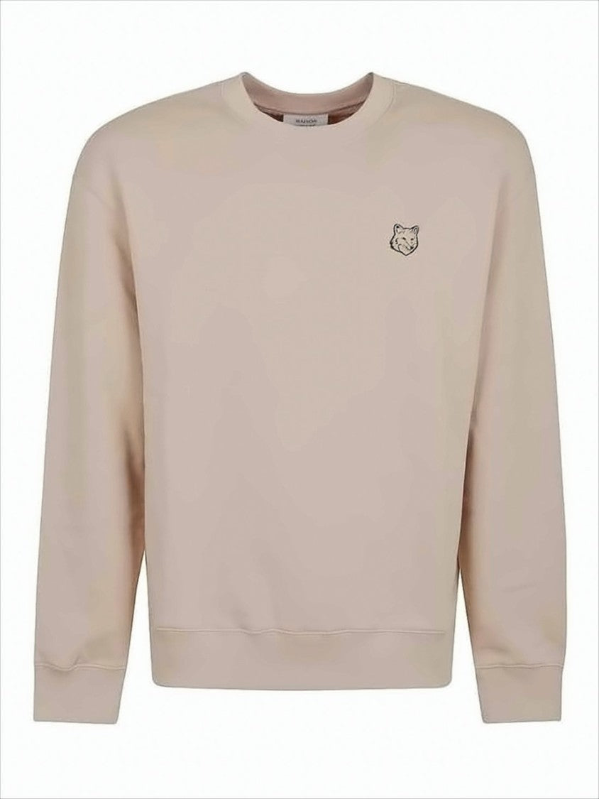 Maison Kitsuné Long-Sleeve Crewneck Sweatshirt With Embroidered Fox Head