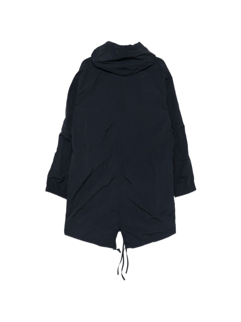 Dries Van Noten Blue Hooded Drawstring Flap Pocket Jacket