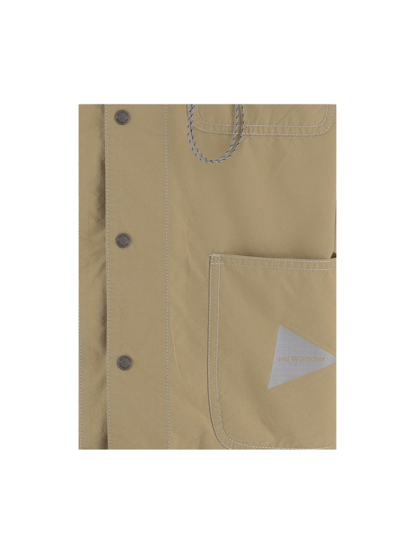 And Wander Beige Cotton-Blend Jacket With Classic Collar