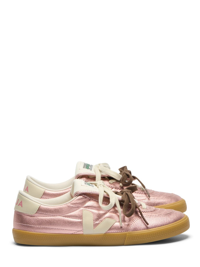 Veja Low-Top Sneakers With Metallic Pink Leather