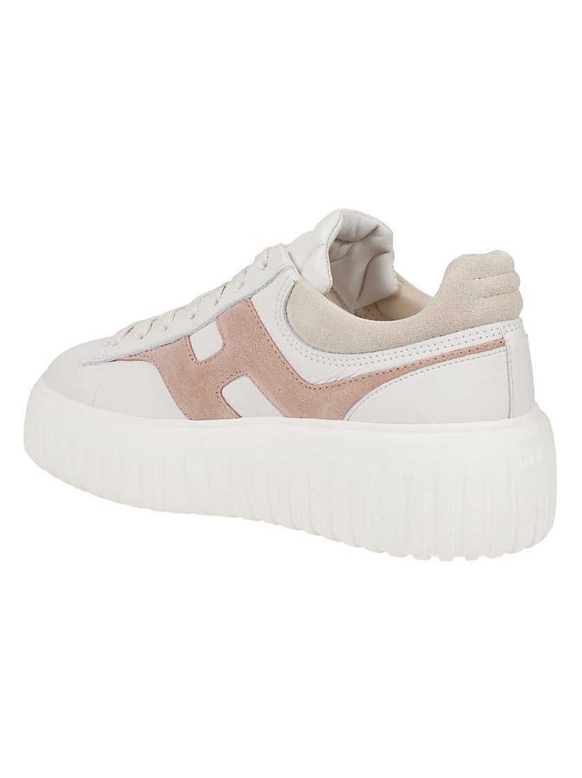 Hogan H-Stripes Calf Leather Suede Sneakers