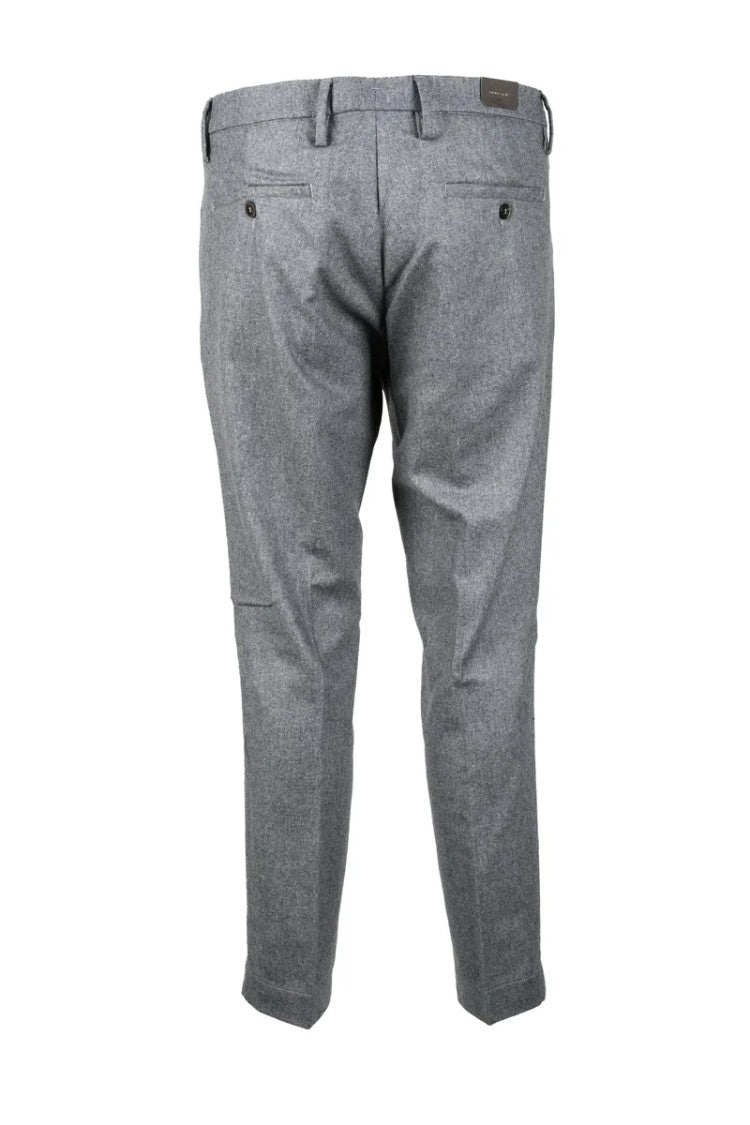 Bro Ship Tailored Grey Cashmere-Blend Trousers With Refined Pleats