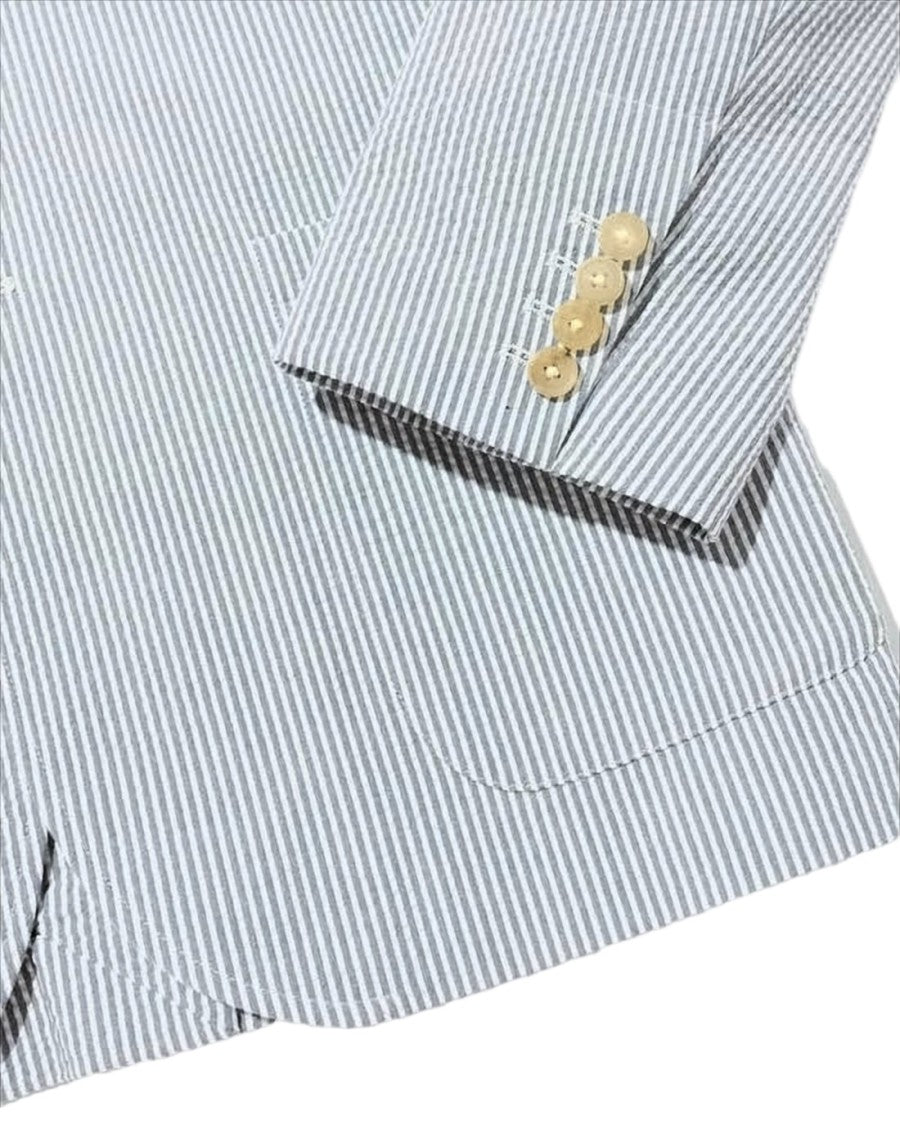 Noah Tailored Seersucker Suit Jacket With Notched Lapel