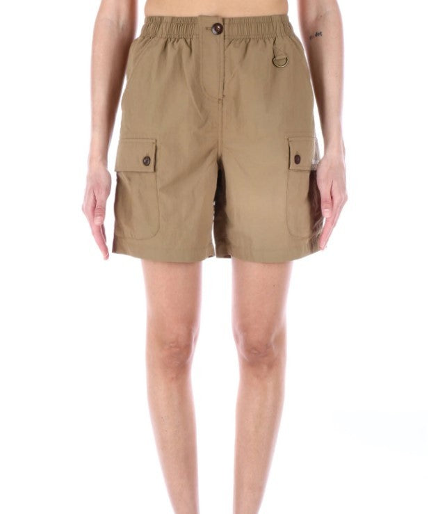 Barbour Stretch Bermuda Shorts With Embroidered Logo And Utility Pockets