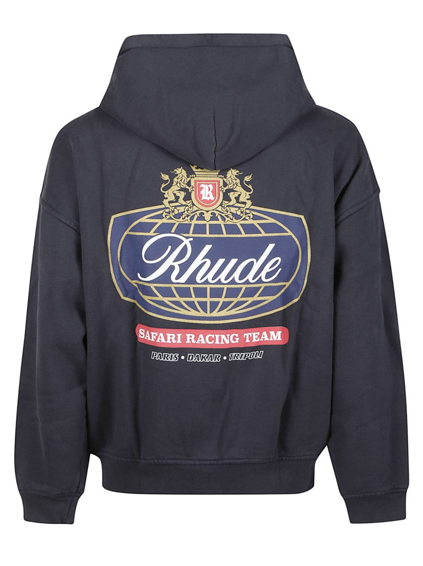 Rhude Safari Crest Full-Zip Cotton Hoodie