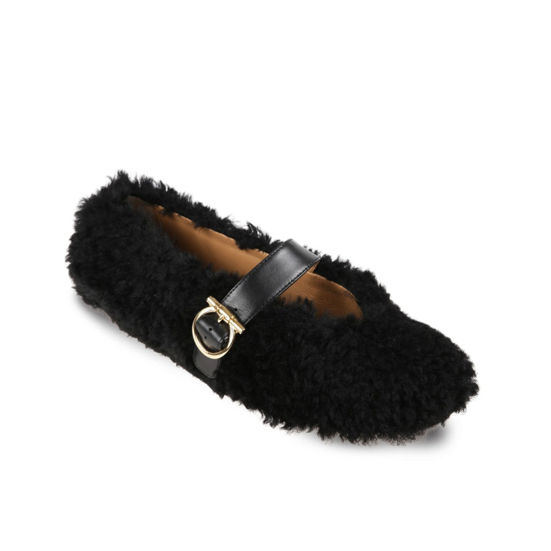 Ferragamo Low-Cut Shoes With Soft Fur Upper And Rounded Toe