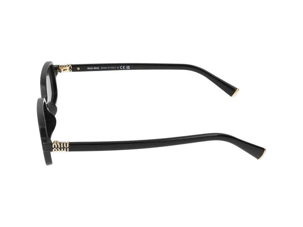 Miu Miu Bold Rectangular Acetate Sunglasses With Gold Accents
