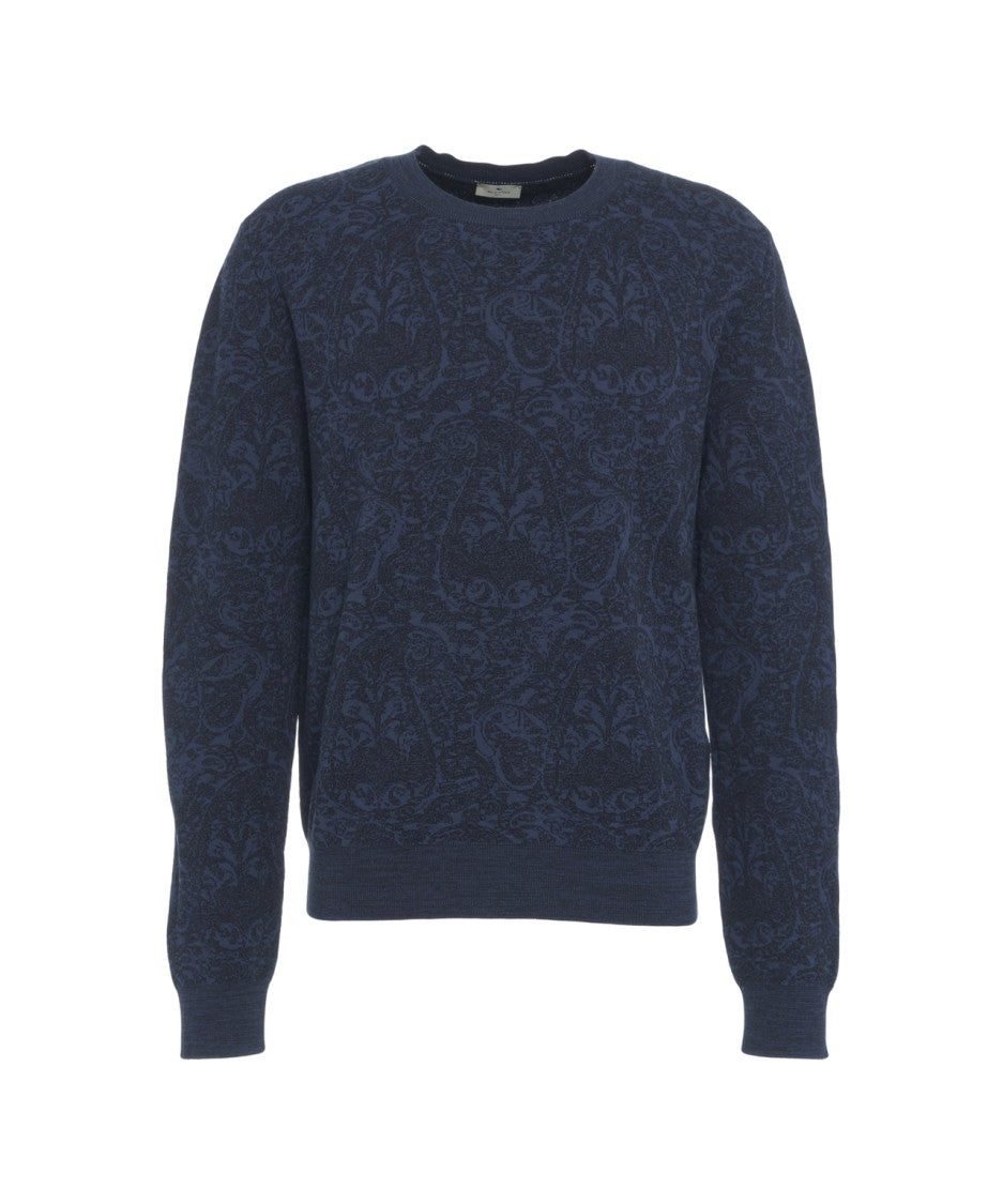 Etro Floral Jacquard Crew Neck Etro Sweater