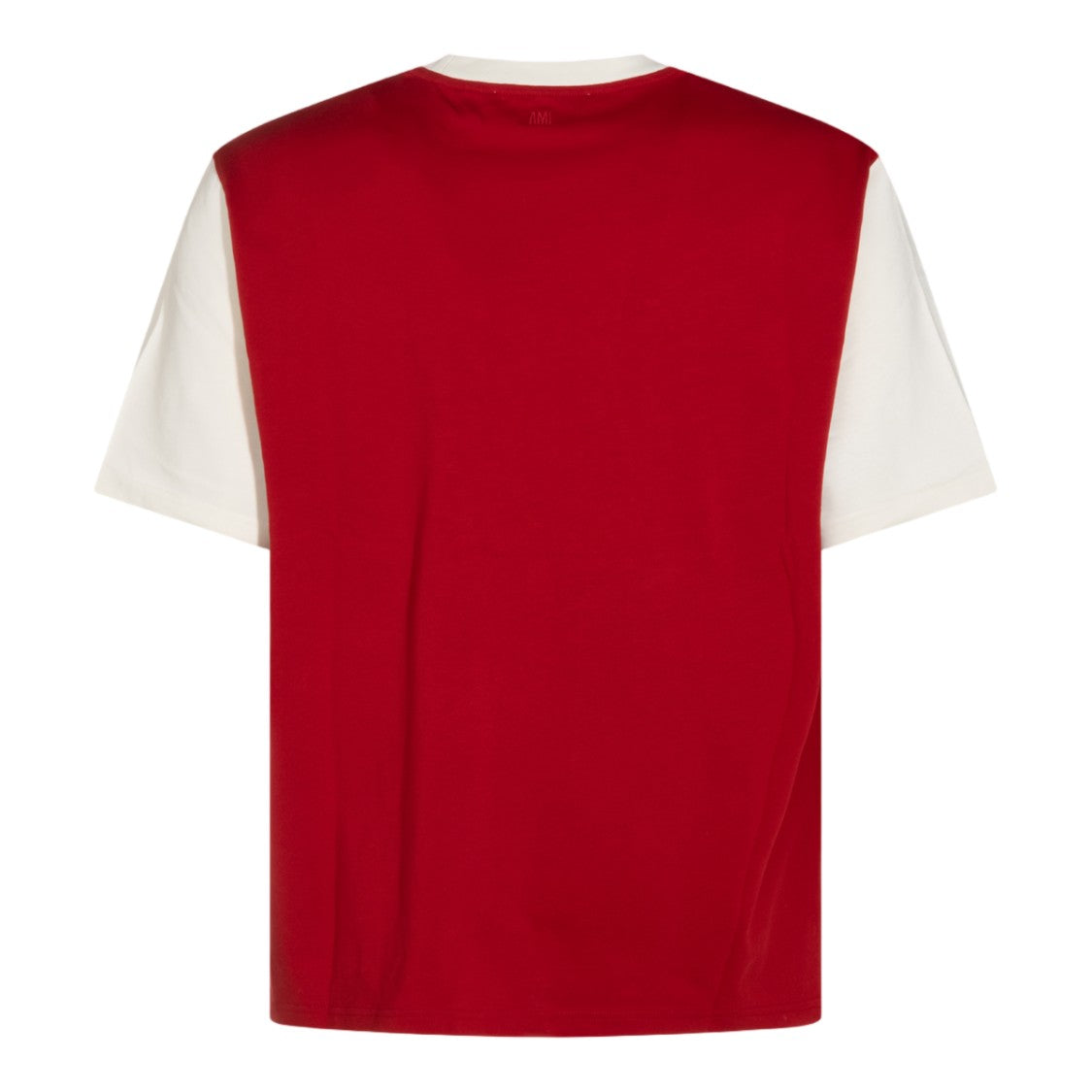 Ami Paris Bold Red Collegiate-Style T-Shirt With Textured Lettering