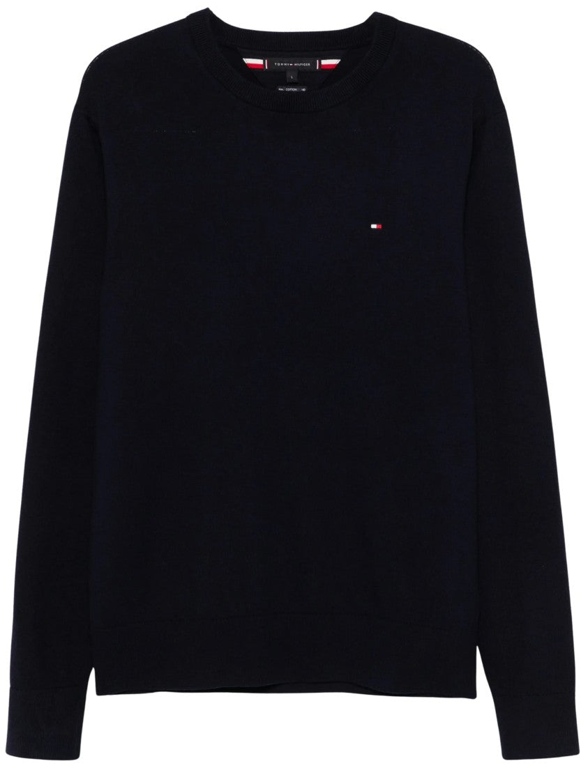 Tommy Hilfiger Pima Org Ctn Cashmere Navy Cotton-Blend Sweater