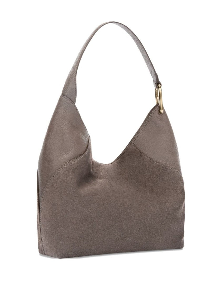 Furla Slouchy Leather Suede Shoulder Bag