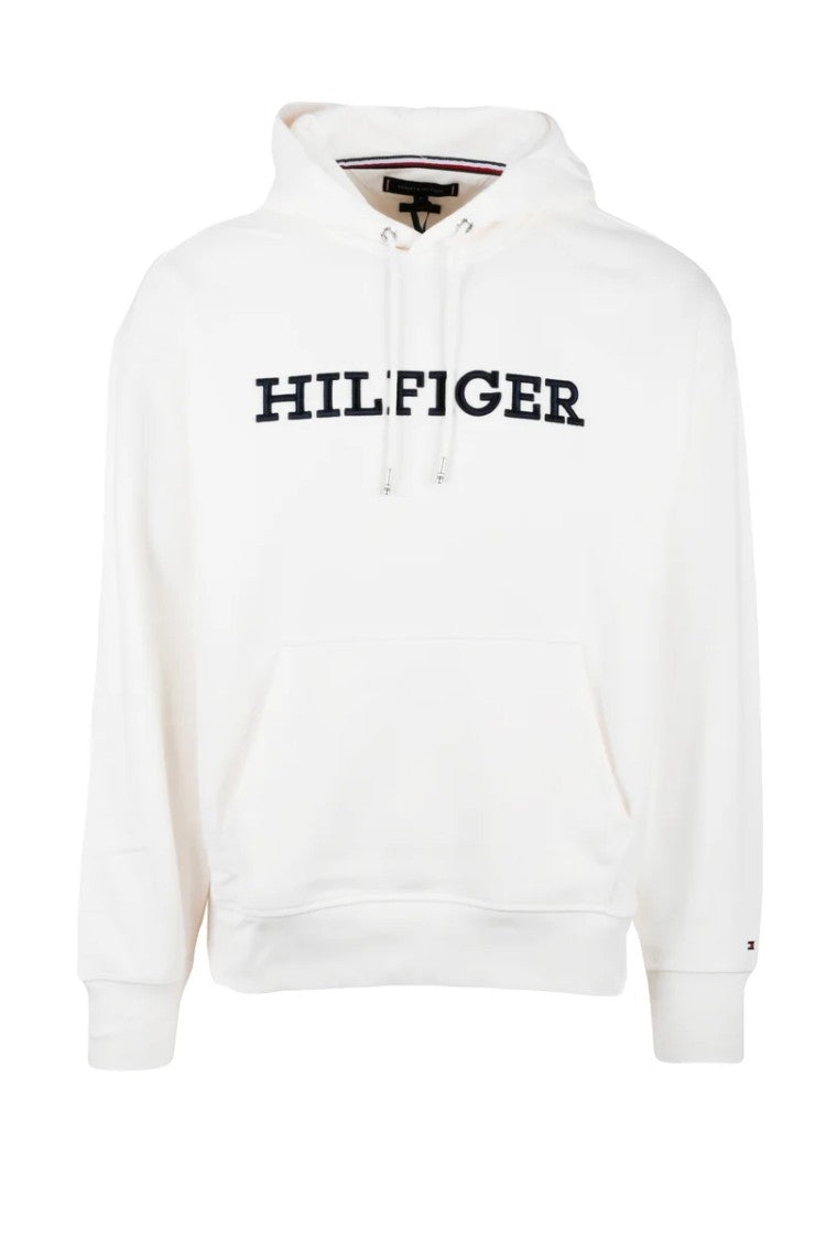 Tommy Hilfiger White Cotton Polyester Men Hoodie