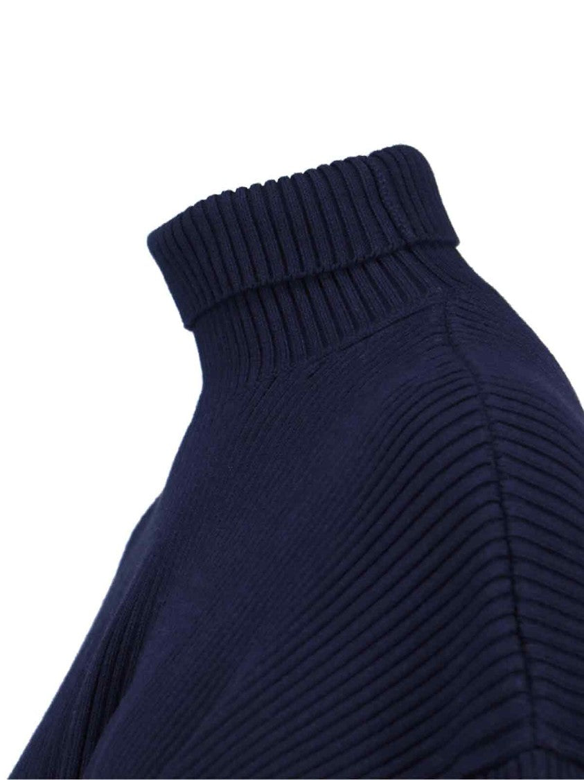 Balenciaga Ribbed Knit Midi Dress – Blue