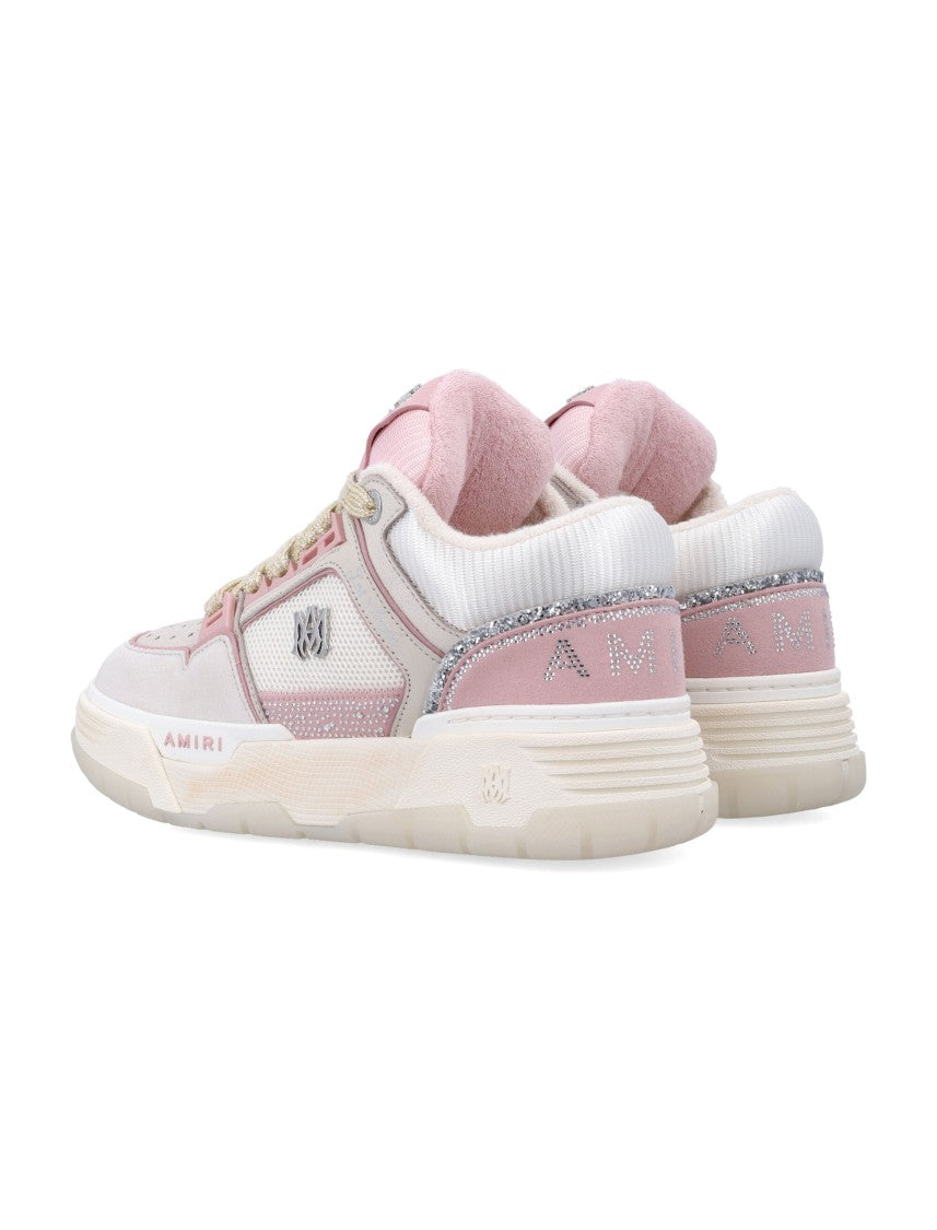 Amiri Crystal-Embellished Low-Top Sneakers With Star Perforations
