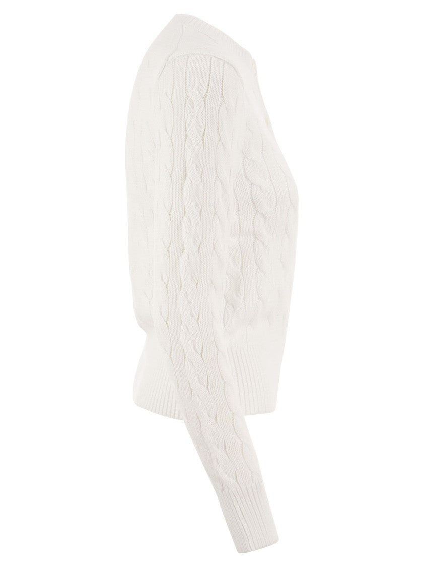 Polo Ralph Lauren Plaited Cardigan With Long Sleeves