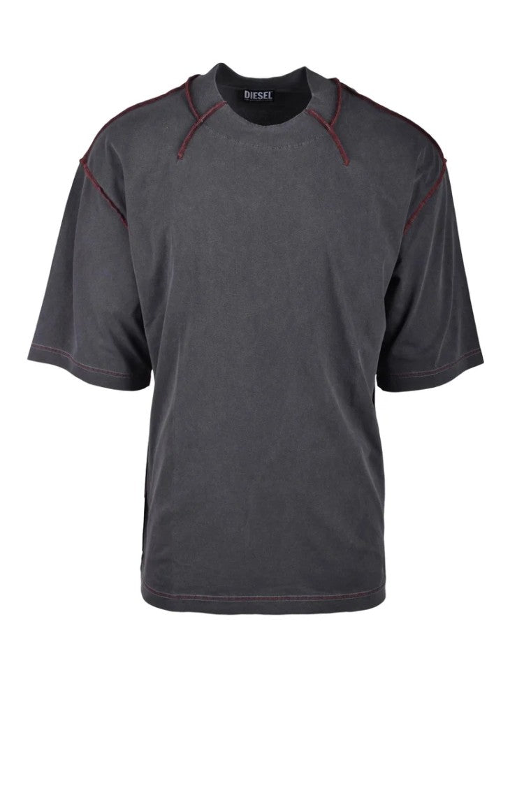 Diesel Grey Washed Cotton T-Shirt