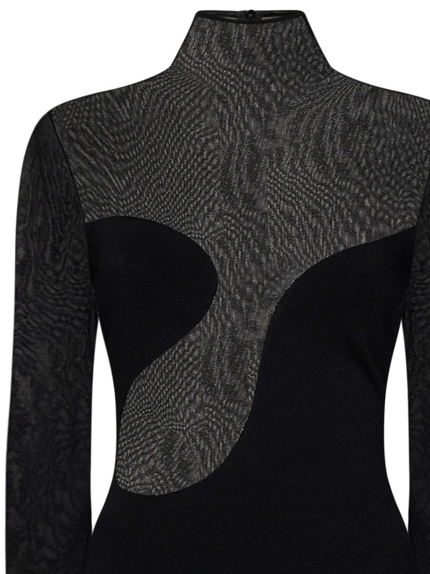 Nensi Dojaka Black Asymmetric Mini Dress