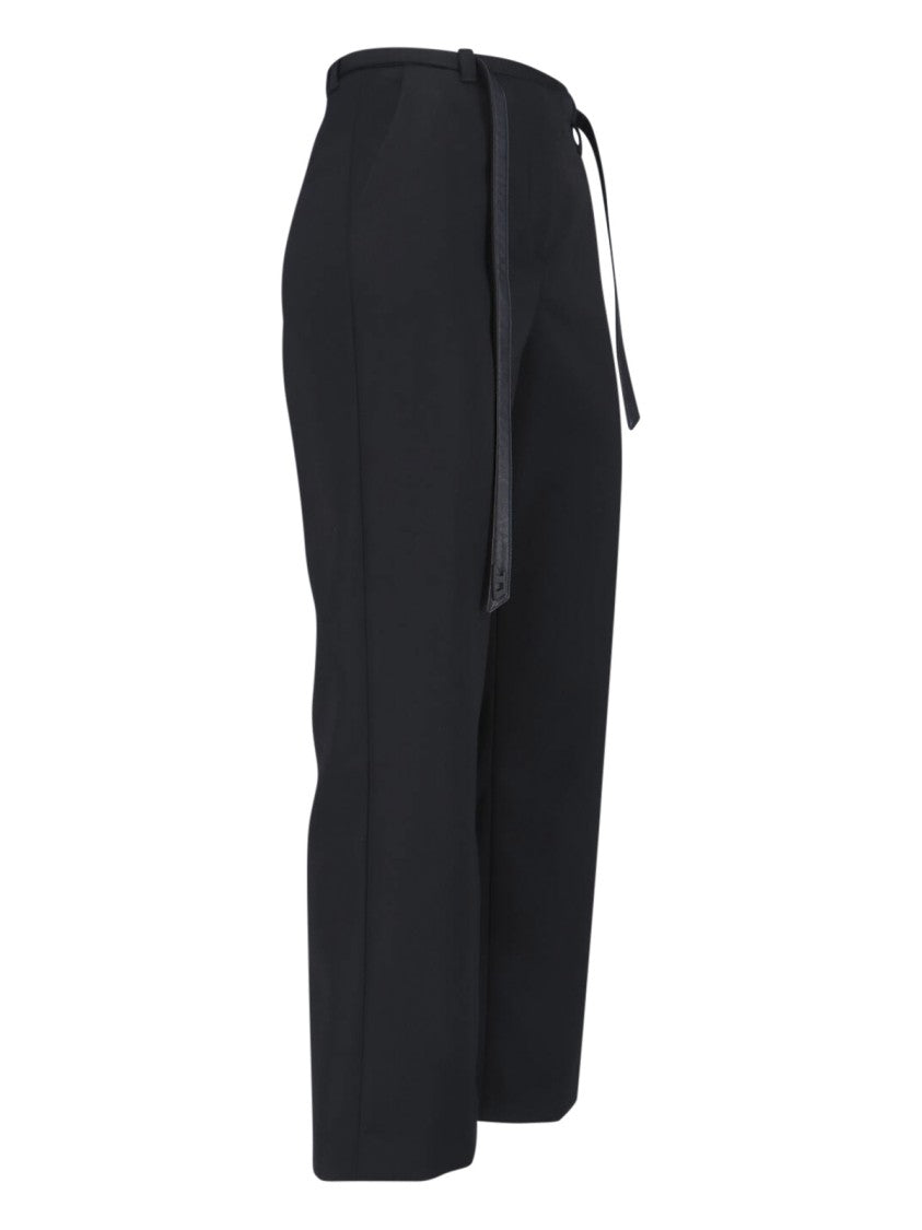 Diesel Black Tailored Wool Blend Pants With Belt