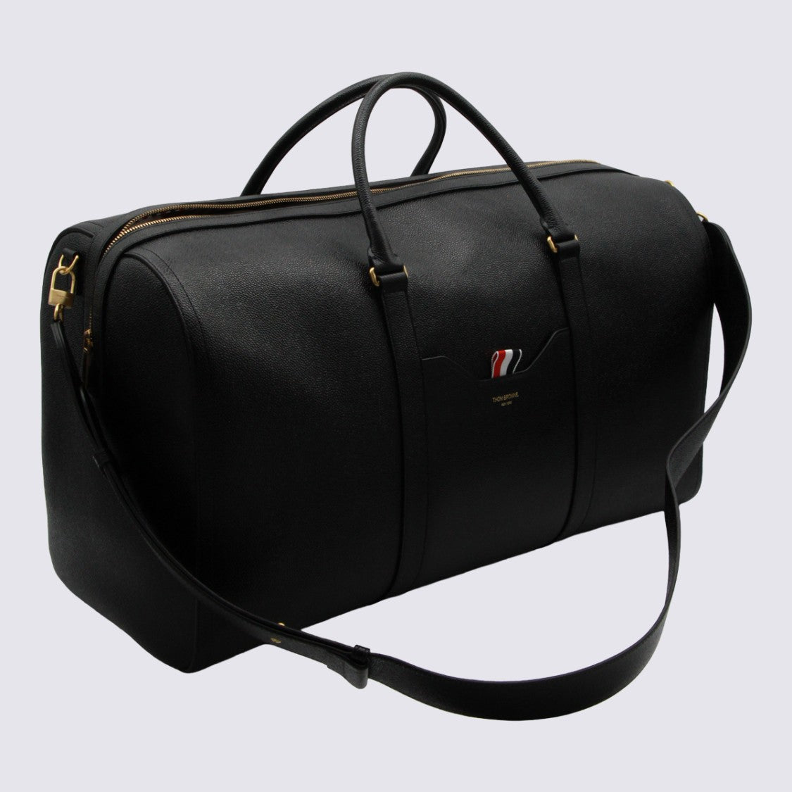 Thom Browne Structured Black Duffle Bag With Gold-Tone Hardware