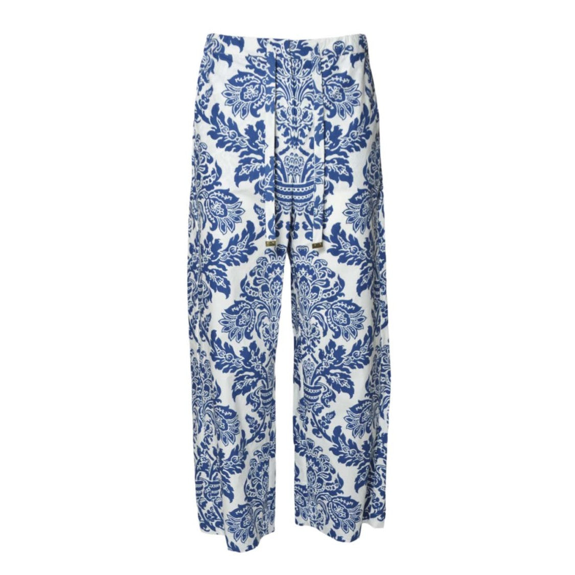 Max Mara Merano Jogging Pants In Printed Poplin Blue
