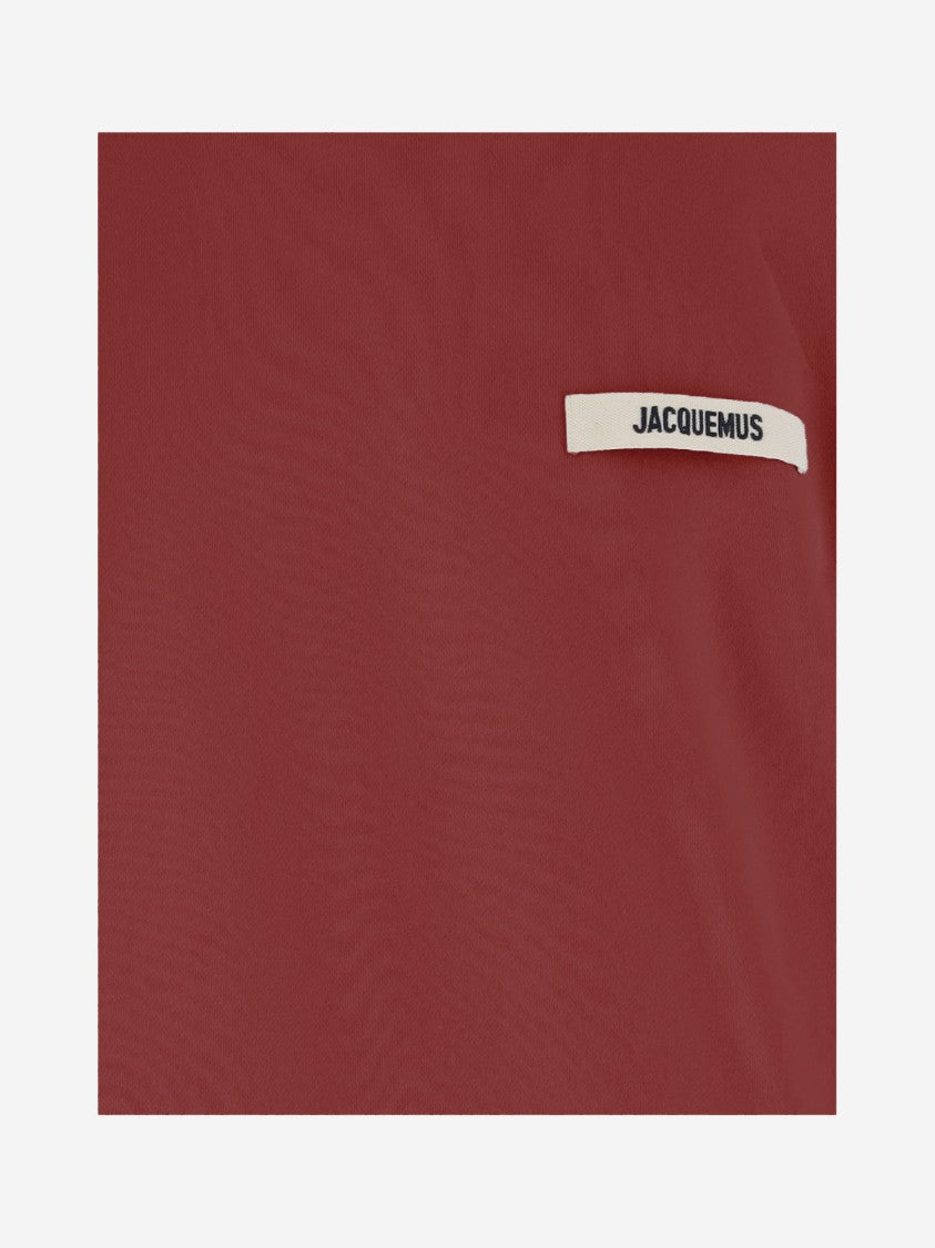 Jacquemus Dark Red Cotton Sweatshirt With Grosgrain Detail