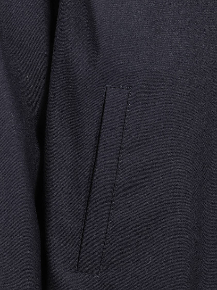 Herno Fluid Wool Blend Gabardine Shirt Jacket With Hood