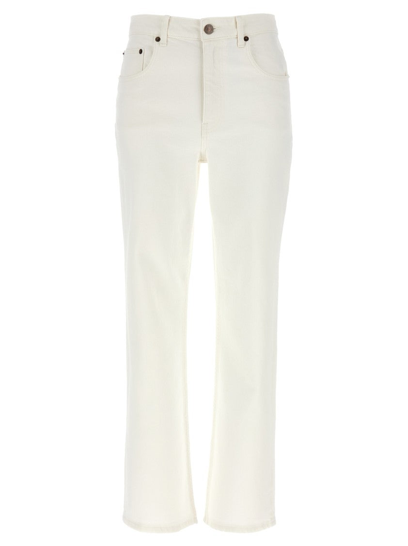 Tory Burch Cropped Denim Jeans With Flared Leg