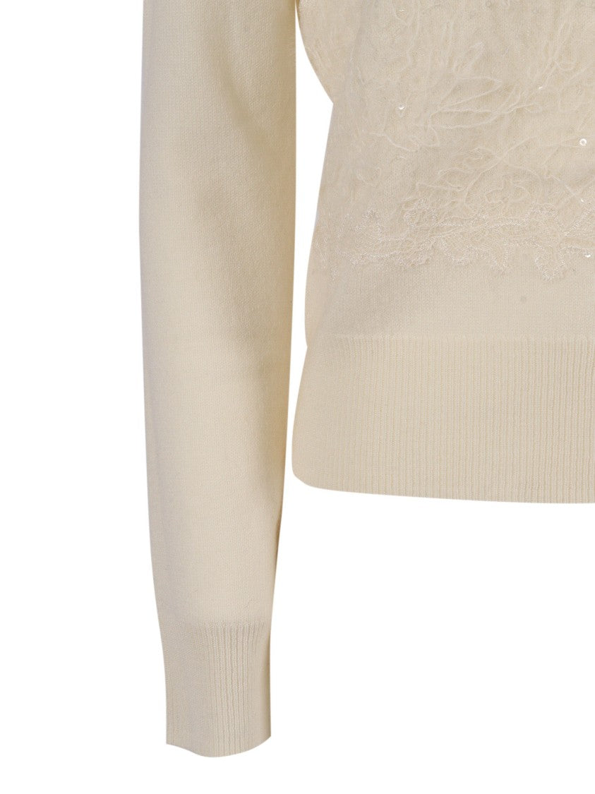 Ermanno Scervino Fine Knit Wool And Cashmere Cardigan