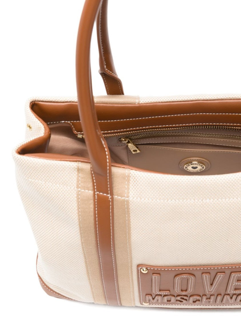Love Moschino Spacious Tote Bag With Embossed Logo And Leather-Like Accents