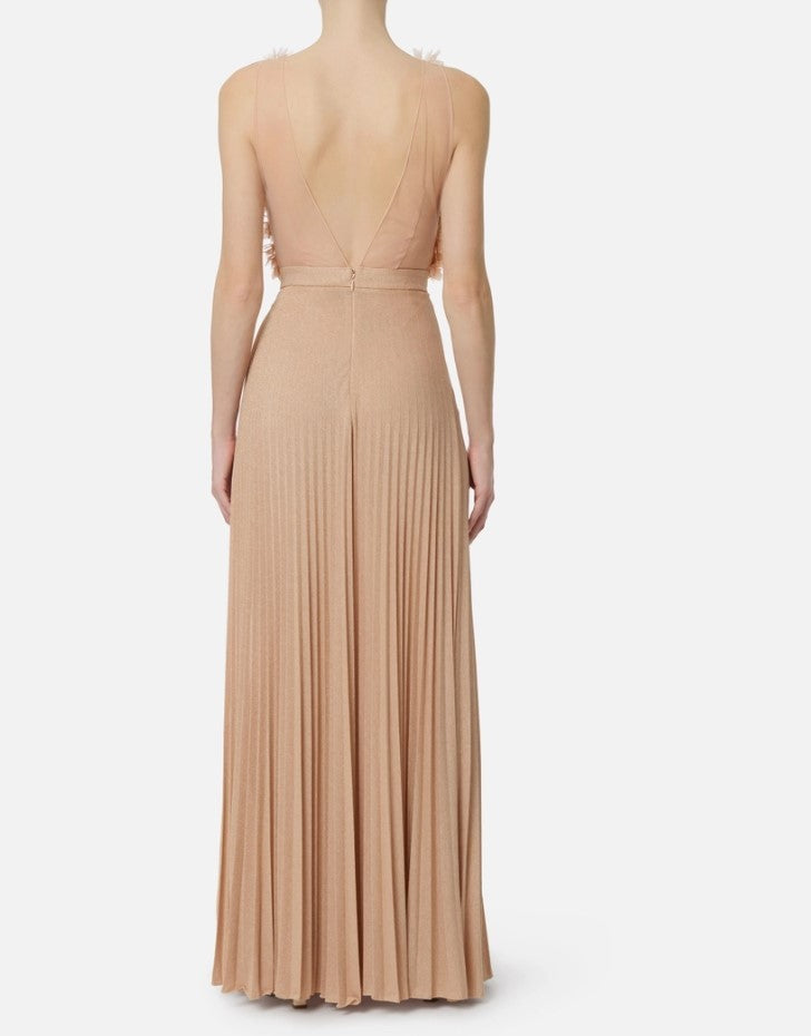 Elisabetta Franchi Red Carpet Lurex Jersey Dress