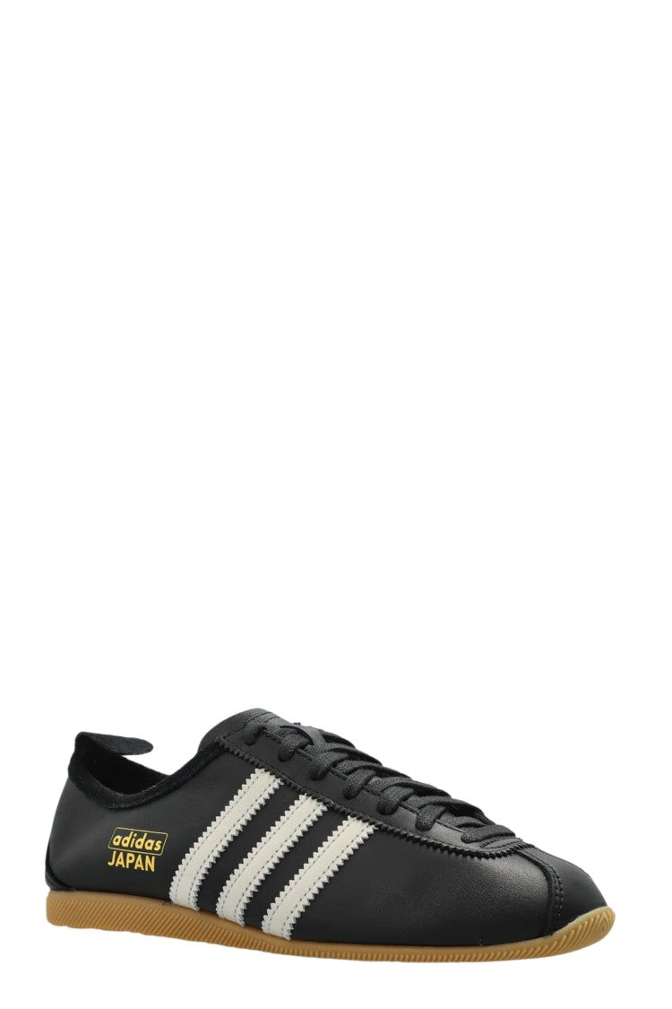 Adidas Originals Black Japan White Accents Gold Logo Leather Sneakers