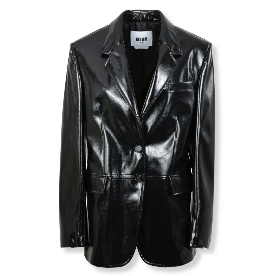 Msgm Tailored Neutrals Jacket With Notched Collar And Button Closure