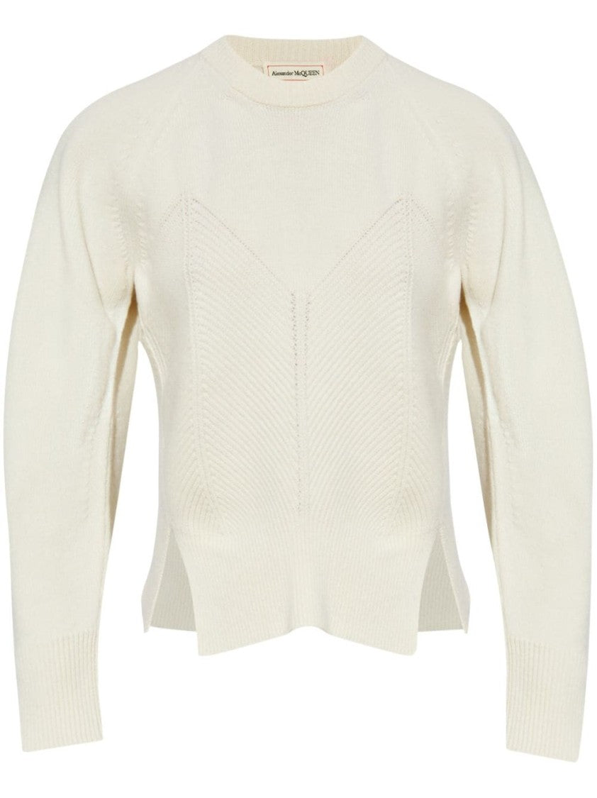Alexander Mcqueen Geometric-Pattern Wool-Cashmere Blend Sweater