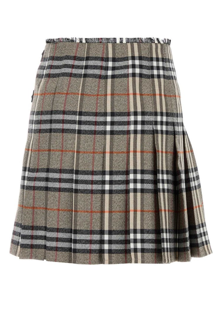 Burberry Embroidered Wool Skirt