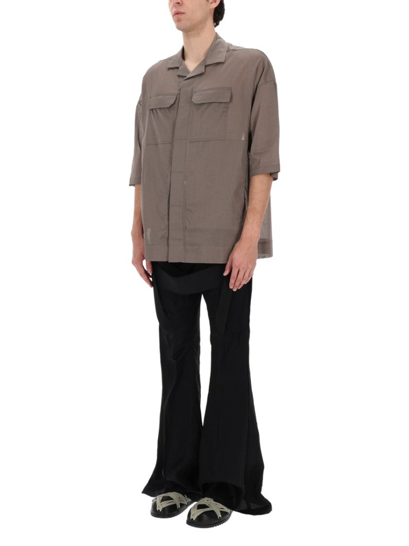 Rick Owens Megastrapped Bolans Cupro Flared Pants